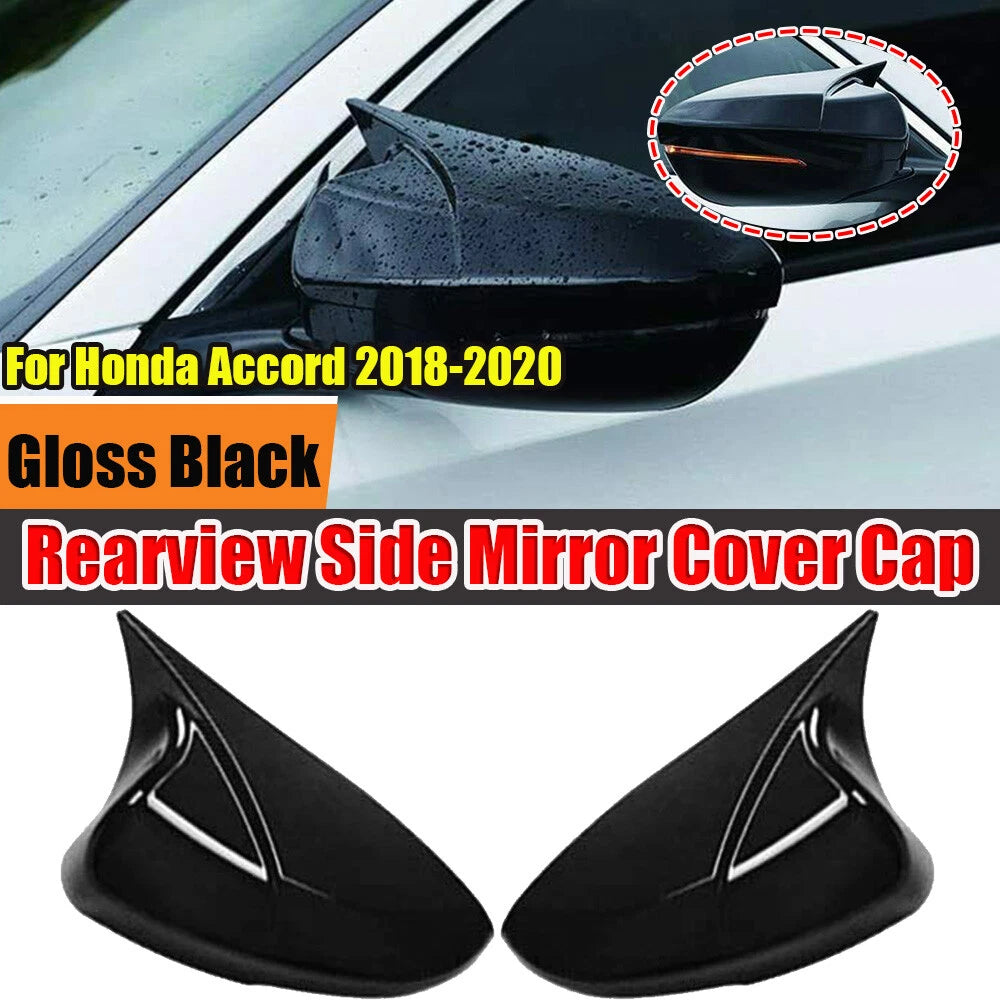 Gloss Black OX Horn Rearview Mirror Cover Trim for Honda Accord (2018–2020)