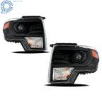 Set of 2 Black Projector Headlights for Ford F150 (2013-2014)