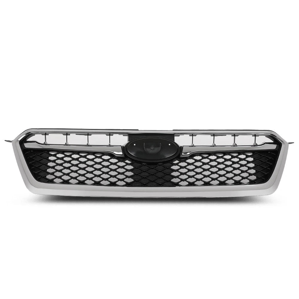 Front Bumper Upper Grille Assembly for Subaru Impreza (2012–2016) Black Chrome