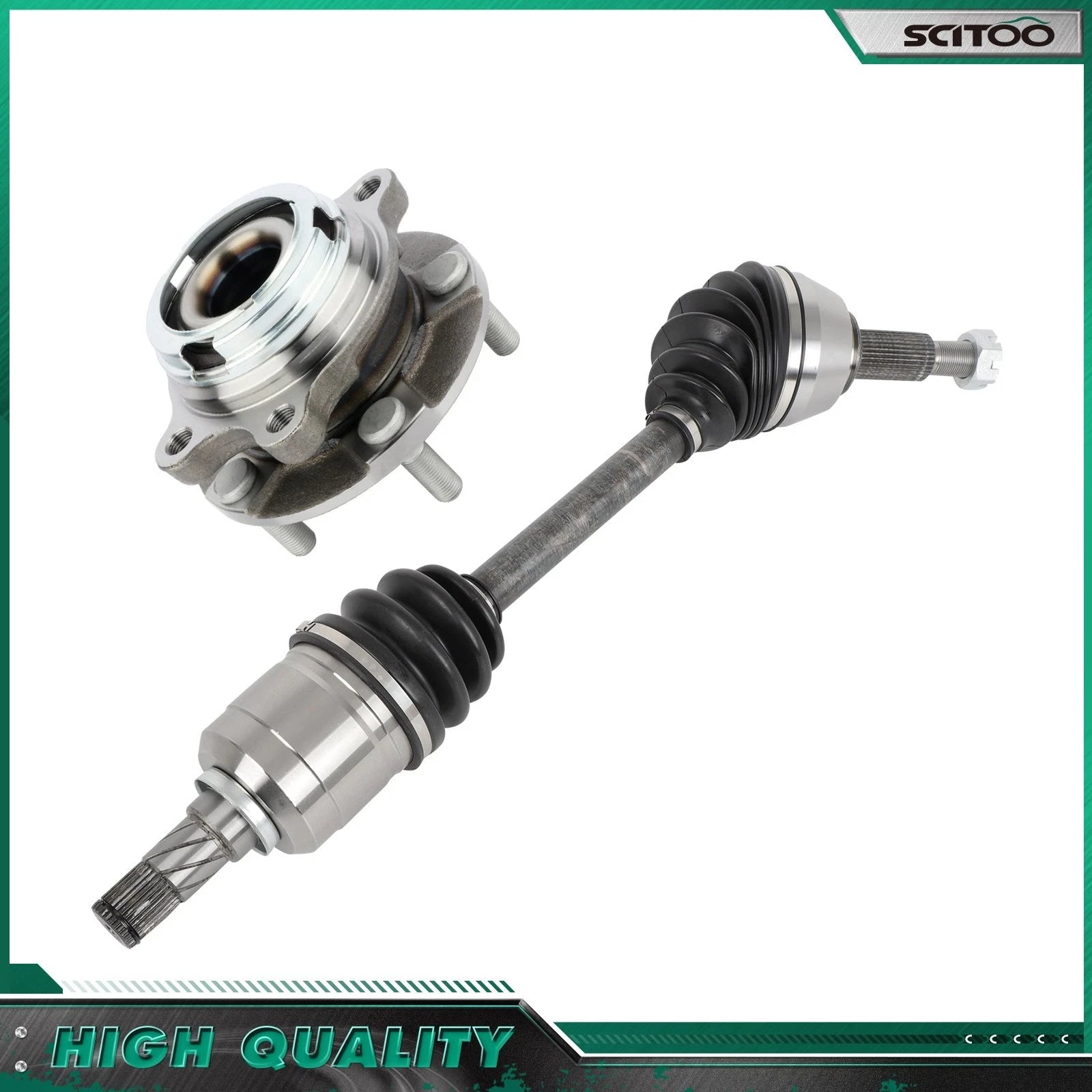 Front Left CV Axle Shaft + Wheel Hub Bearing for Nissan Murano (2009–2014)