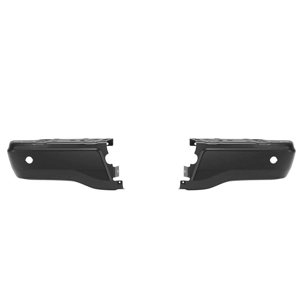 Steel Rear Bumper End Caps for Ford Ranger (2019–2023) w/ Parking Sensor Holes Black