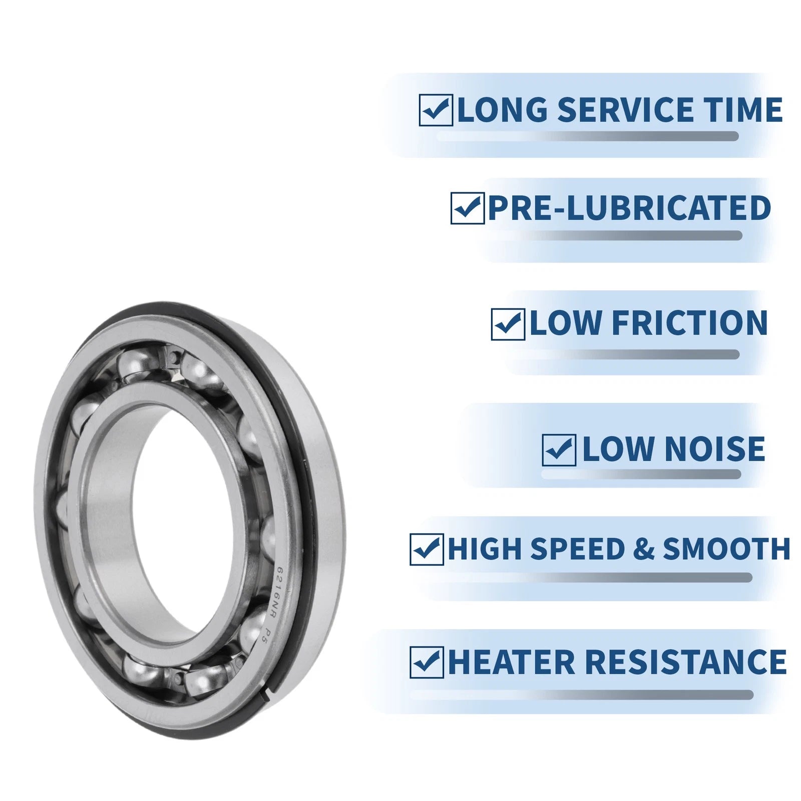 Deep Groove Ball Bearing 6216NR for Scooter Skateboard Wheel (80x140x26mm)