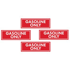 Set of 4 Gasoline Only Warning Stickers for Universal Use