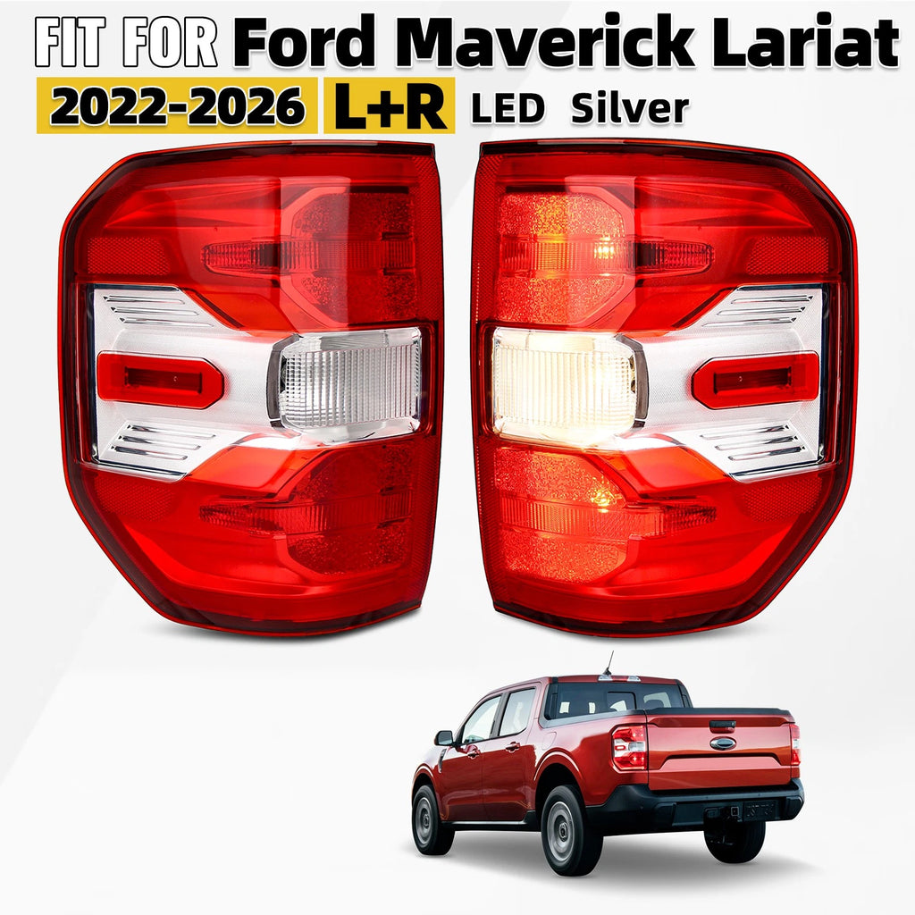 Set of 2 LED Tail Lights for Ford Maverick Lariat (2022–2026) W/bulb
