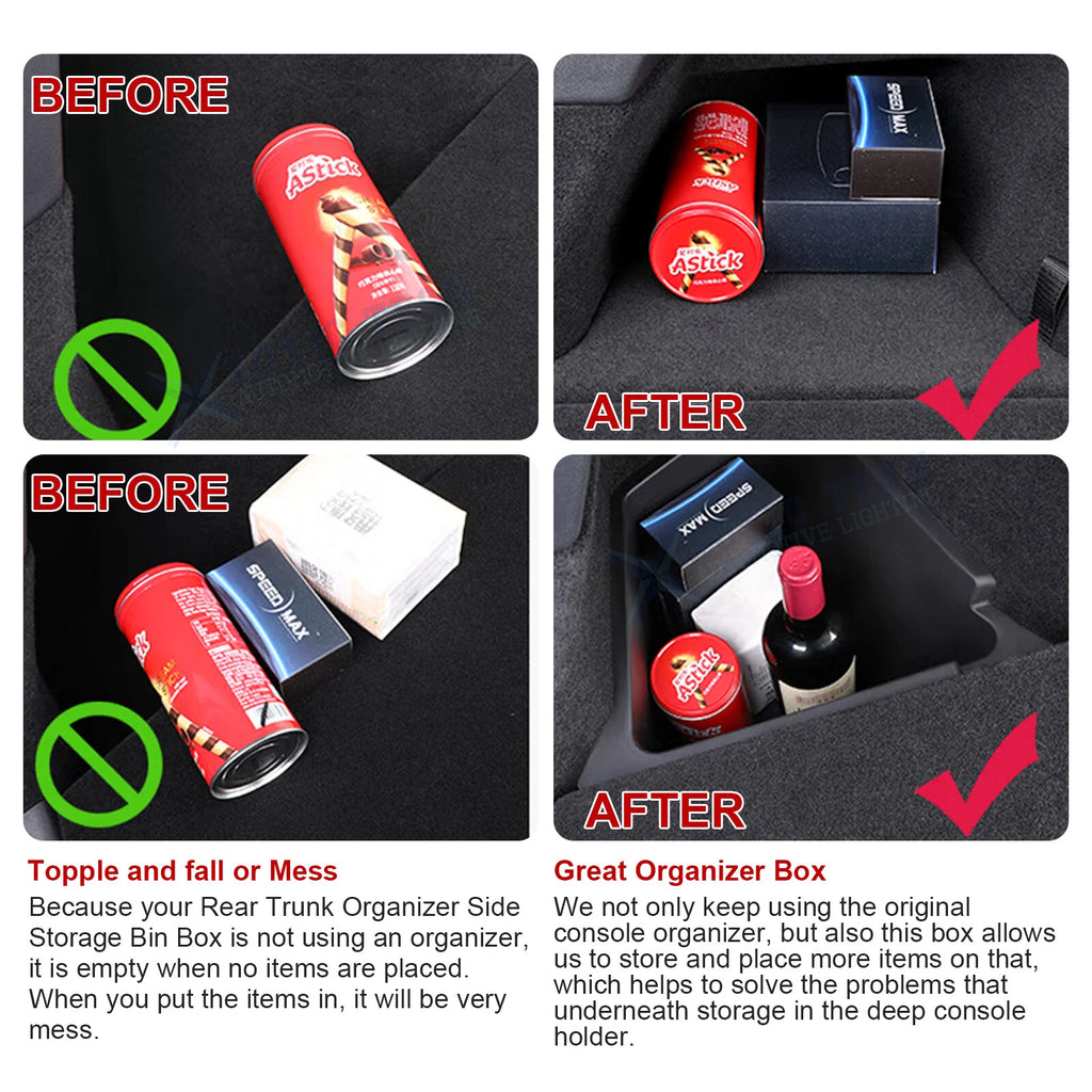 Trunk Side Storage Box for Tesla Model Y (2022-2025)