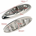2Pcs 6" Stainless Steel Flip-up Dock Cleat for Boat Mooring