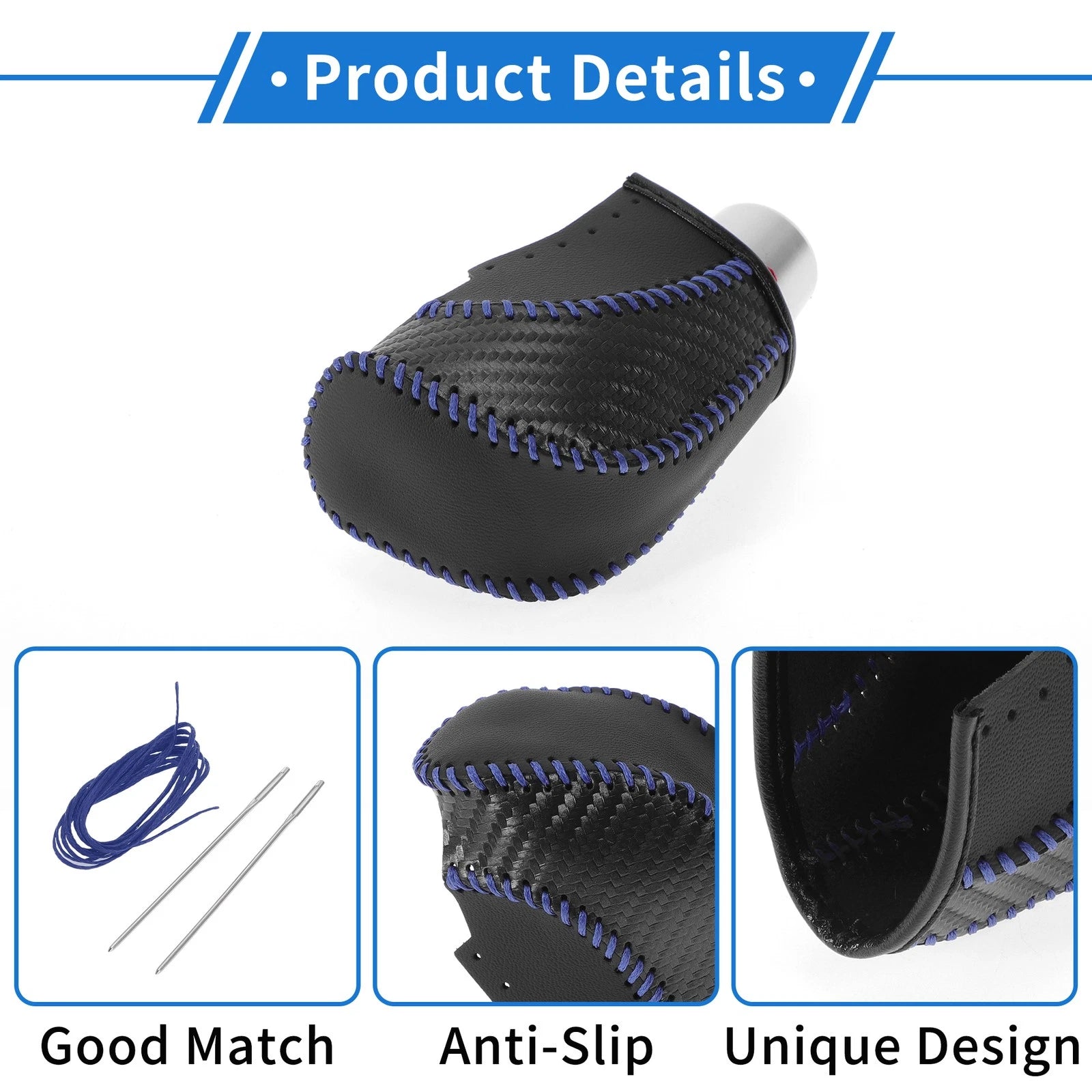 Gear Shift Knob Cover for Volkswagen Golf (2015–2019) Carbon Fiber Blue