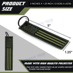 American Flag Keychain Tag Key Ring with Valve Stem Cap for Motorcycle (-)