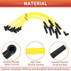 9 x Spark Plug Wire Ignition Coil Cables for Dodge B150 (1992-1994)