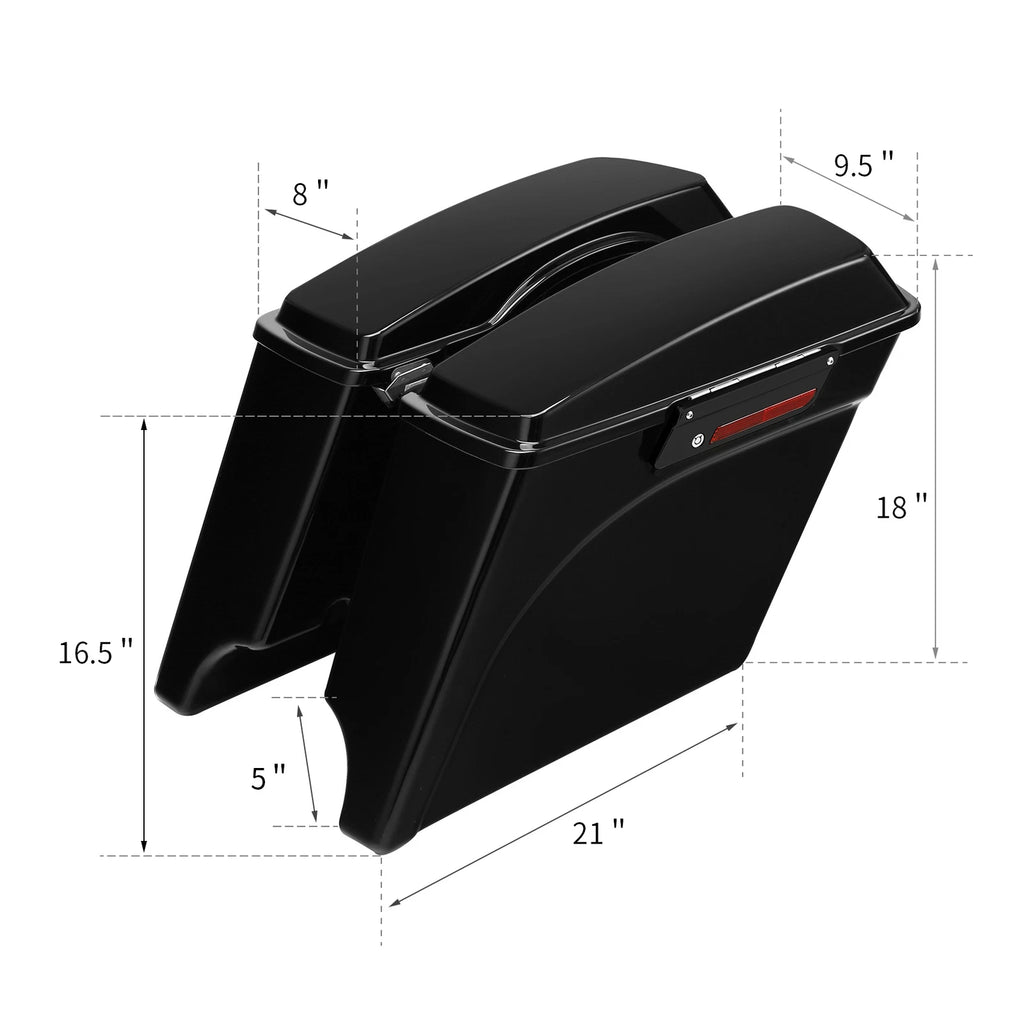 LED Rear Fender & 5" Stretched Hard Saddlebag for Harley Road Glide (2009–2013)