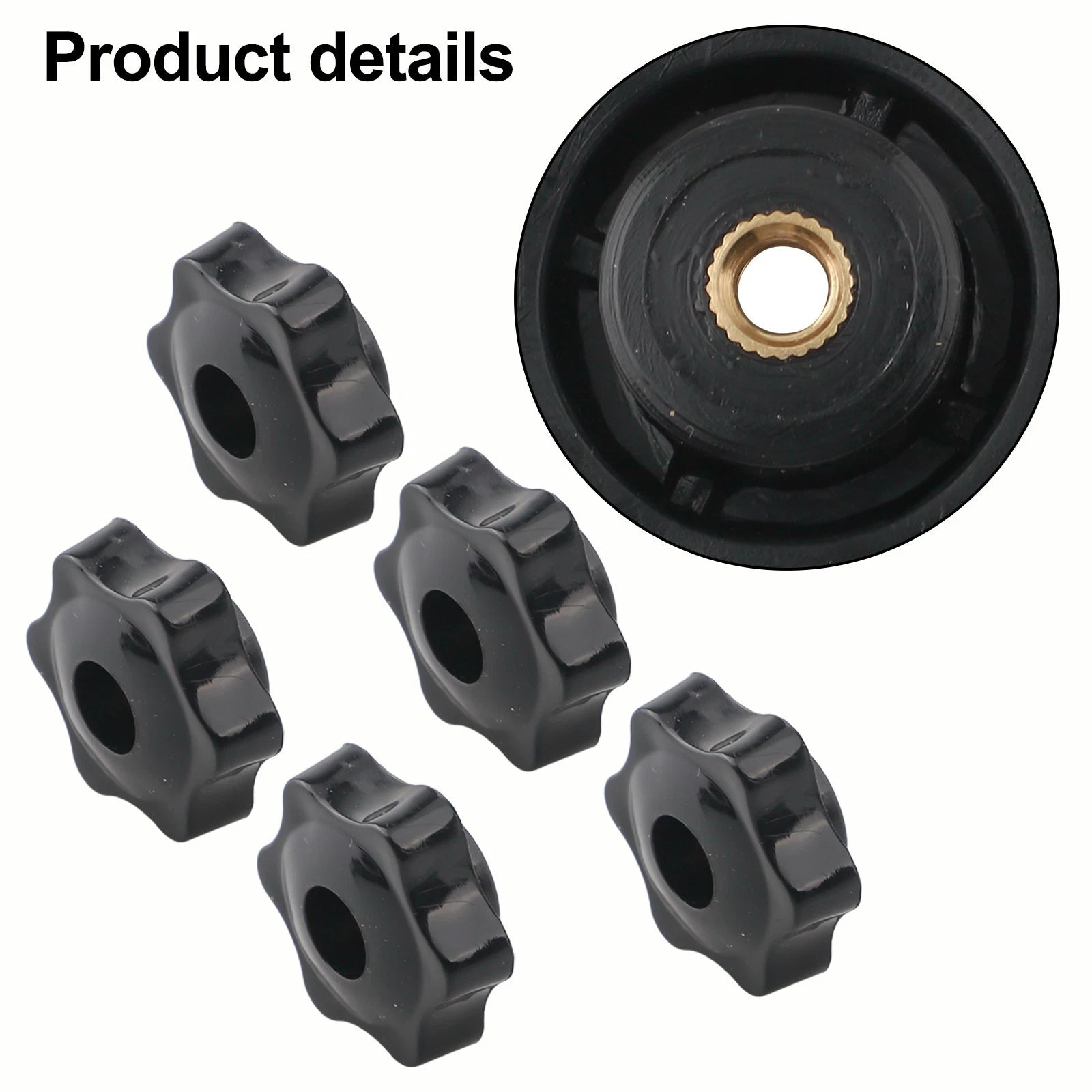 6PCS M6 38mm Clamping Nuts for Machines (Black)