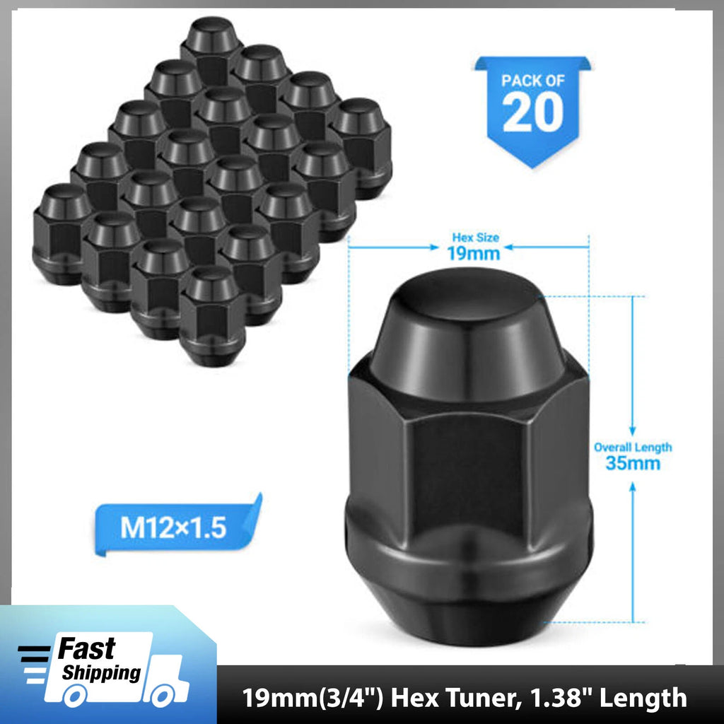 20x Closed End Bulge Acorn Wheel Lug Nut for Aftermarket Wheels