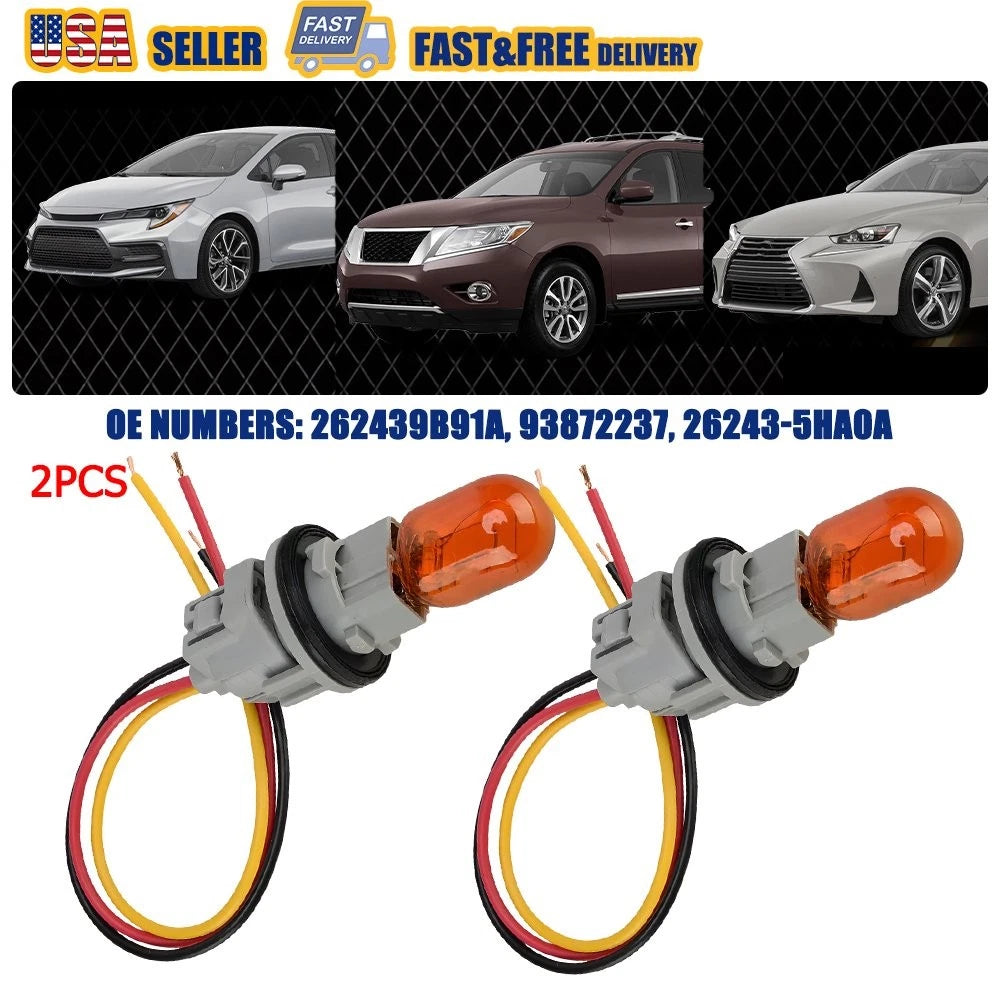 2X Headlight Turn Signal Bulb Socket Harness for Nissan Rogue Altima Pathfinder