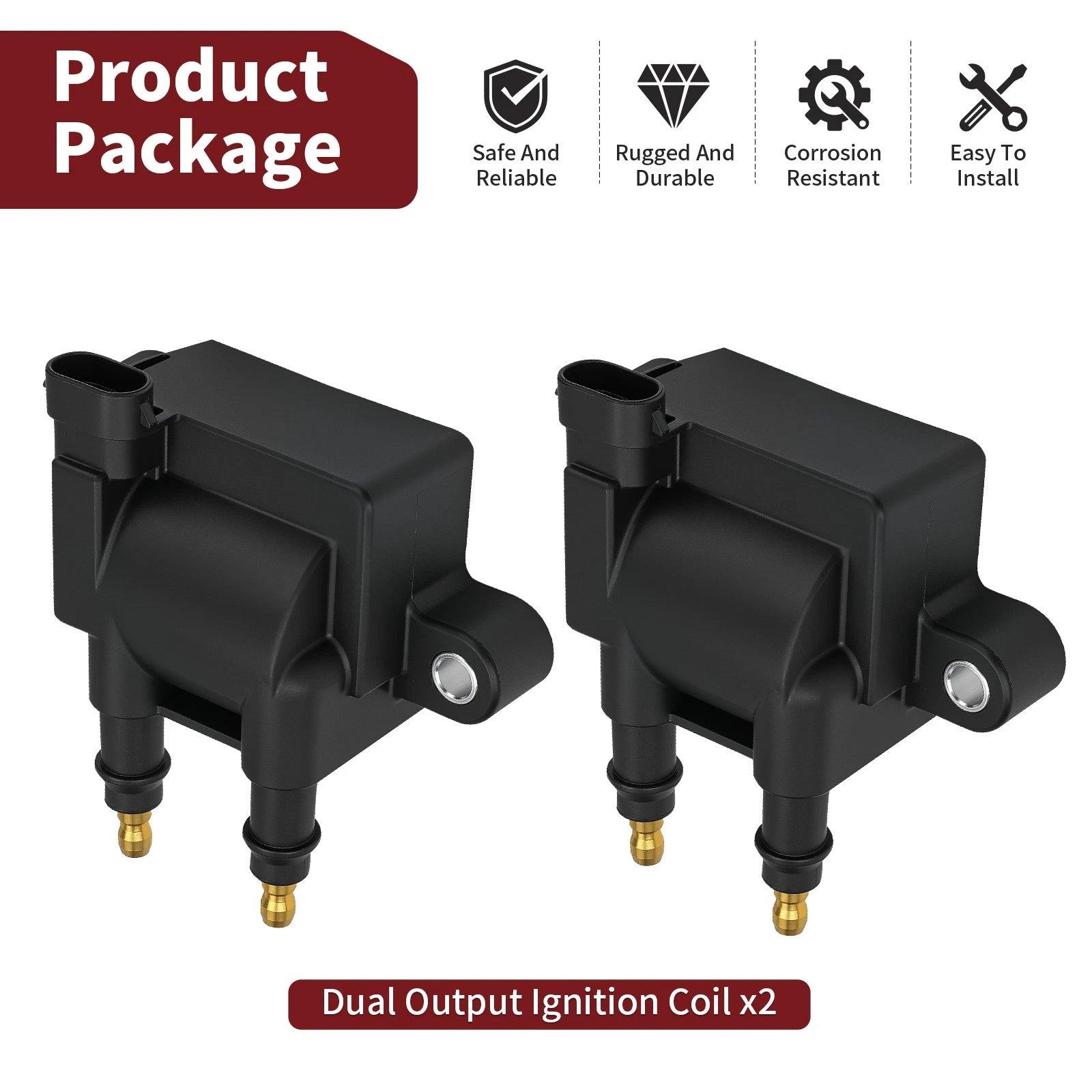 2X Ignition Coil 8M0029482 300-8M0044991 for Mercury Mercruiser (40-80HP)