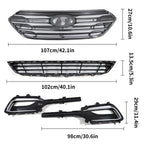 Set of 4 Front Grille and Fog Light Bezels for Hyundai Santa Fe Sport