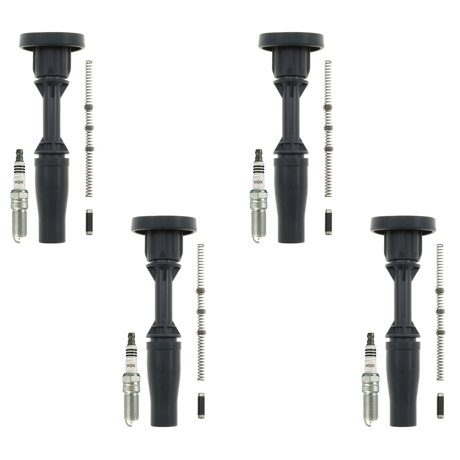 Set of 4 NGK Iridium IX Spark Plugs & Coil Boots for ATS Canyon Colorado Impala (2013–2019)