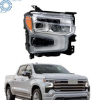 Headlight for Chevy Silverado 1500 LTZ (2022–2024) LED DRL Passenger Side