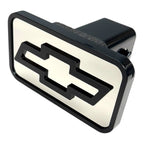 Tow Hitch Cover Front Mirrored Black Chevy Bowtie Emblem for 2" Receivers
