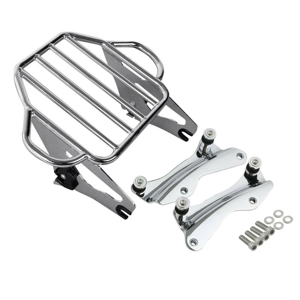 Chrome Luggage Rack with 4 Docking Hardware for Harley Touring Street Glide (2014–2024)