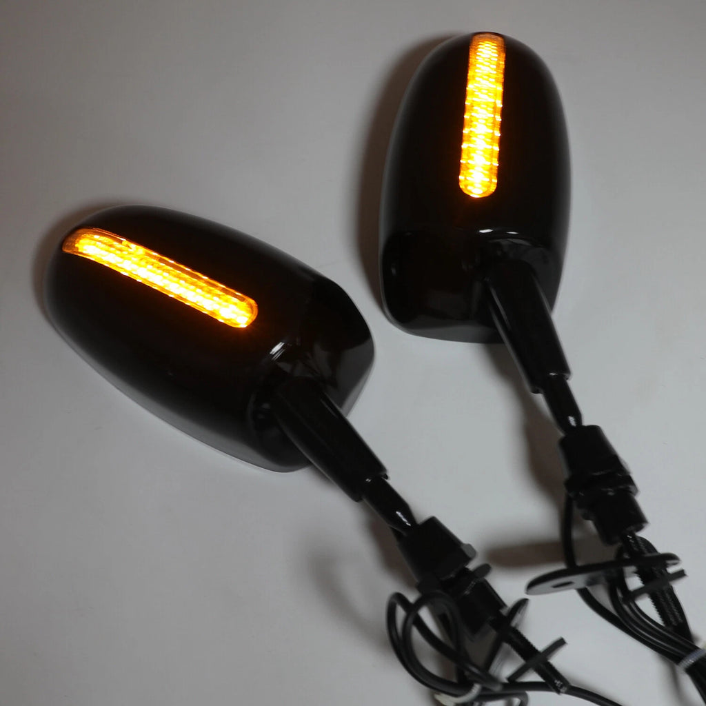 LED Rear View Mirror for Harley Suzuki Kawasaki Yamaha Honda (6MM thread)