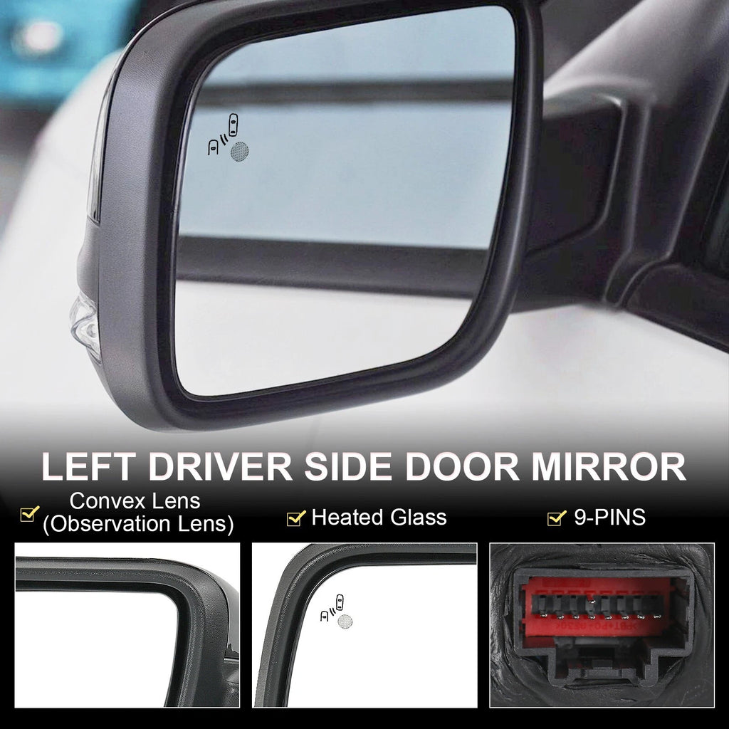 Side Mirror with Blind Spot Puddle Lamp for Ford Explorer (2016-2019)