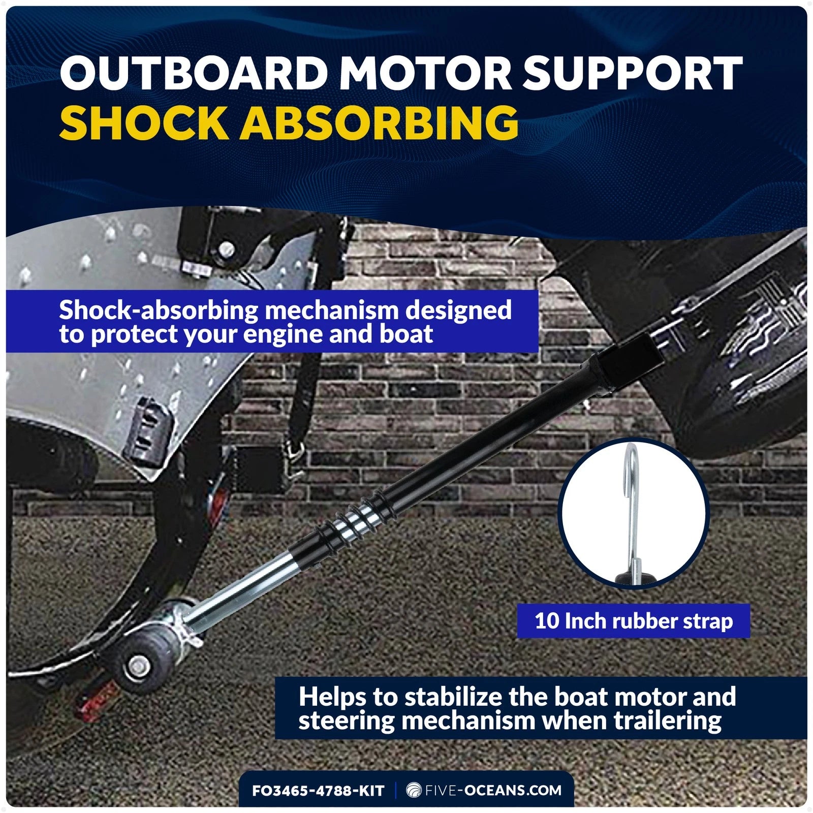 Adjustable Transom Saver for Outboard Up to 200 HP (Boat Trailer Roller)