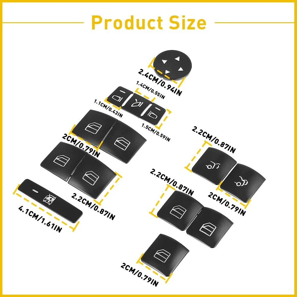 Door Window Switch Cover Button Sticker for Mercedes-Benz CLA180 (2015–2017)