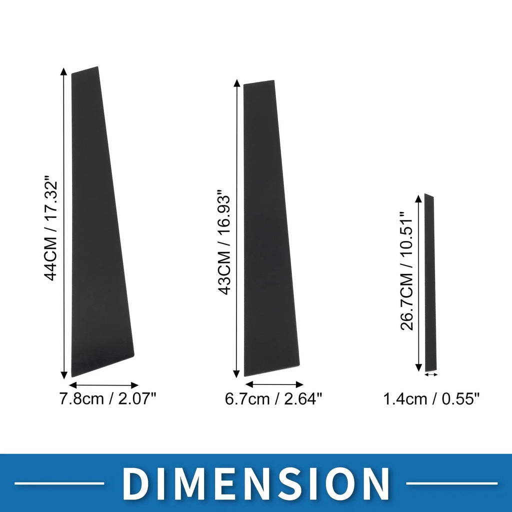 6 Pcs Black Door Pillar Window Trim for Lexus ES (2002-2006)