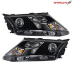2X Halogen Headlight Set for Ford Fusion (2010–2012) Black Housing