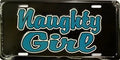 Naughty Girl License Plate Tag Decal Emblem for Truck