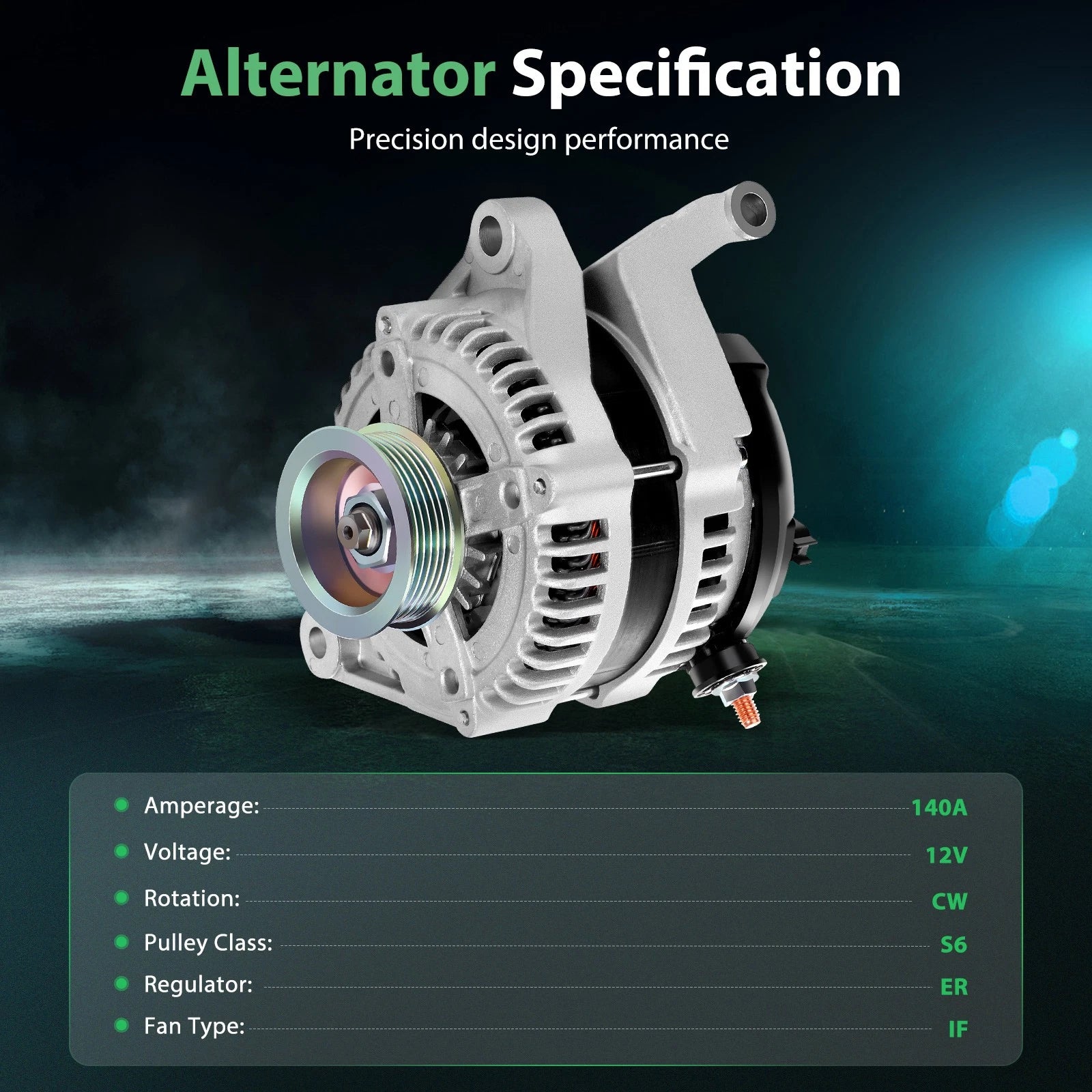 140A Alternator for Jeep Liberty (2010–2012) Silver Housing