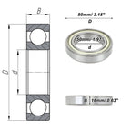 Deep Groove Ball Bearing 6010ZZ for Scooter Skateboard Wheel (50x80x16mm)
