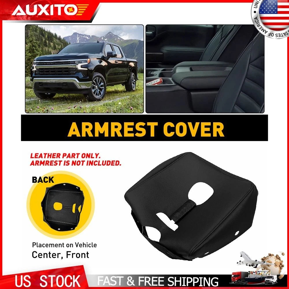 Leather Armrest Cover for Chevy Silverado (2019–2024) Jump Seat Console