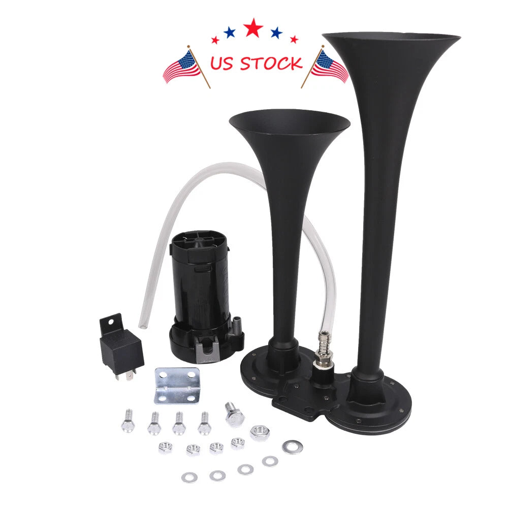 Dual Trumpet Air Horn System for Car/Truck (12V)