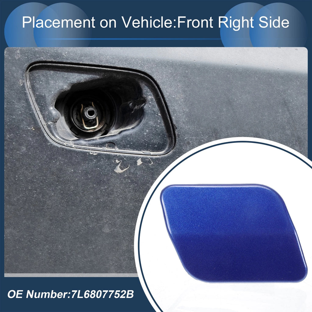 Front Right Washer Nozzle Cover Cap for Volkswagen Touareg (2007–2010) 1 Pcs Blue