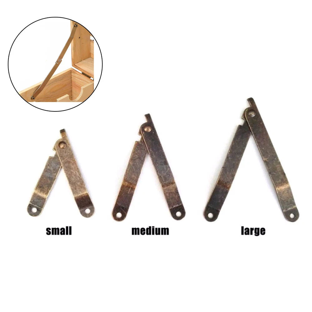 2Pcs Lid Support Hinge for Cabinet Jewelry Chest (Antique)