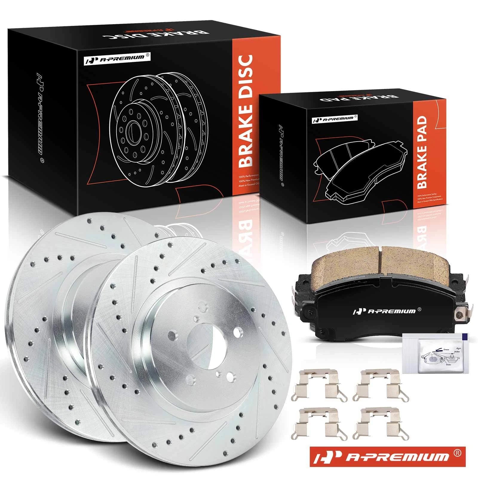 Front Drilled Brake Rotor & Ceramic Pad for Subaru Impreza Crosstrek (2012–2021)
