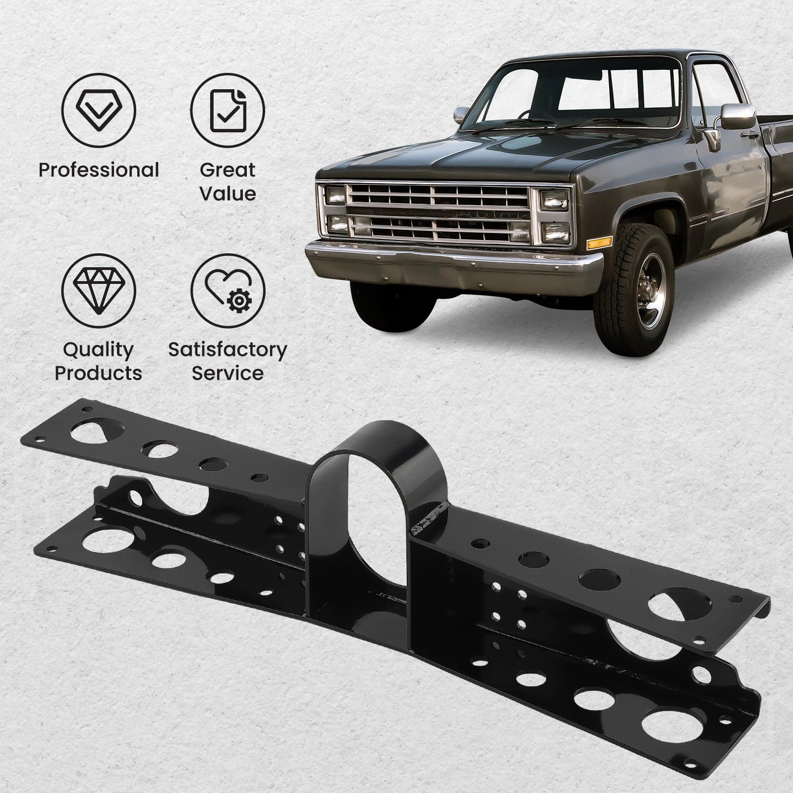 Trailing Arm Crossmember with Anti Squat Brackets for Chevy C10 GMC C15 (1963–1972)