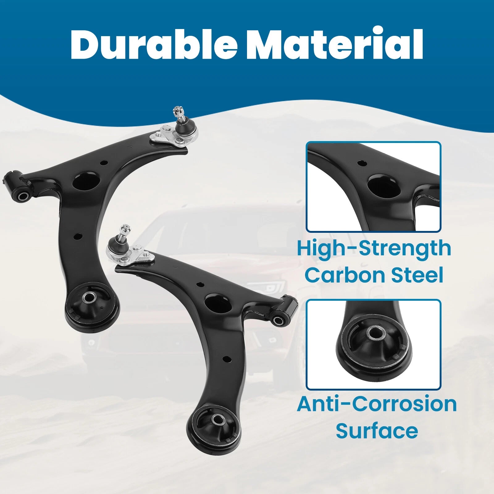 Set of 6 Front Lower Control Arms w/Ball Joints & Tie Rods for Toyota Corolla (2014–2019)