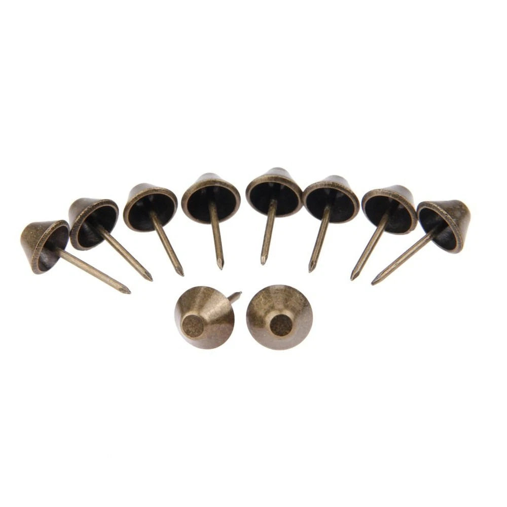 100X Antique Bronze Upholstery Nail Tacks for Jewelry Box Sofa Craft
