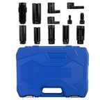 12pc Oxygen Sensor Socket Set for Universal Use (1/2", 3/8", 22mm, 27mm, 29mm)