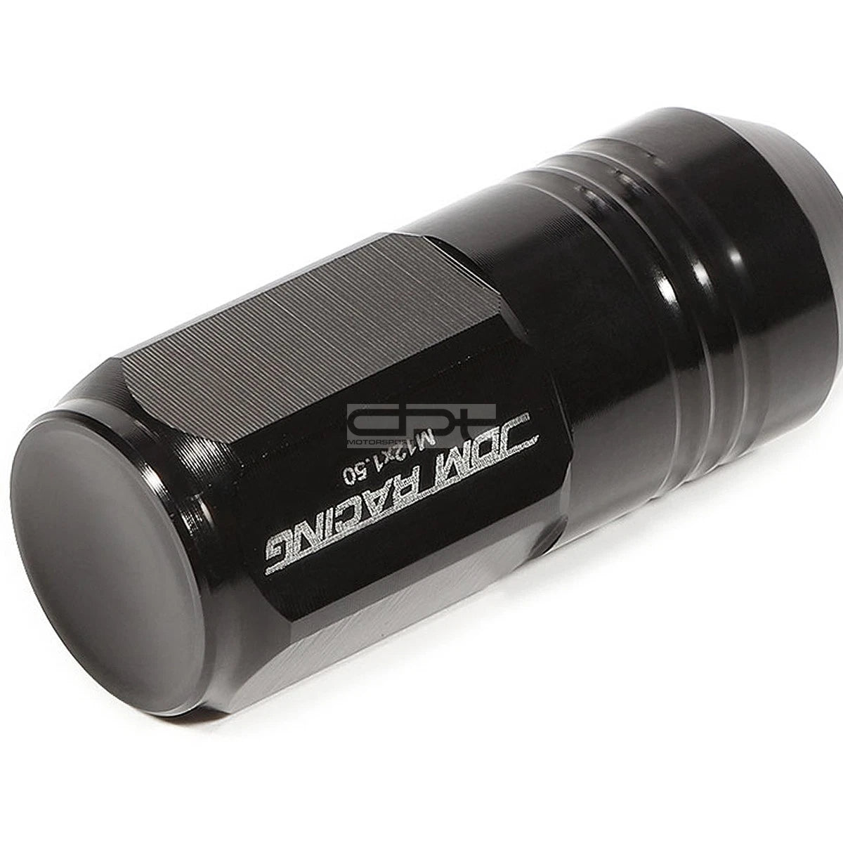 20 PCS Closed End M12x1.5 50mm Tall Black Aluminum Lug Nuts + Adapter