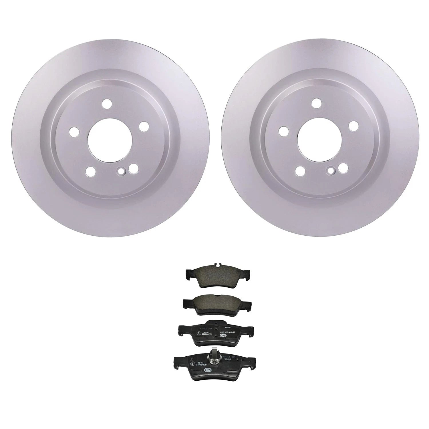 Hella Rear Rotors & Low-Met Disc Brake Pad Kit for Mercedes CLS550 E550 (2012–2018)