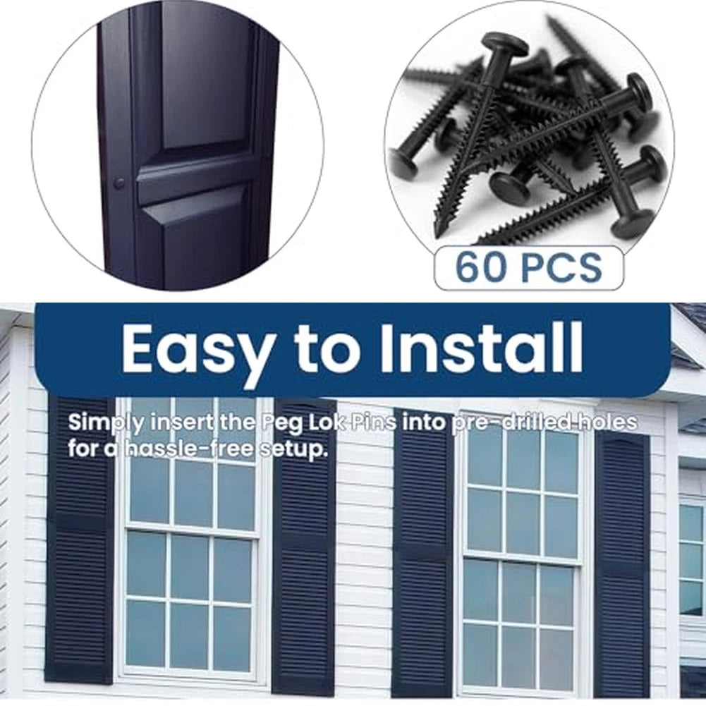 60 PCS 3 Inch Vinyl Fasteners for Shutter Mounting on Wood Aluminum Vinyl