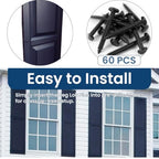 60 PCS 3 Inch Vinyl Fasteners for Shutter Mounting on Wood Aluminum Vinyl