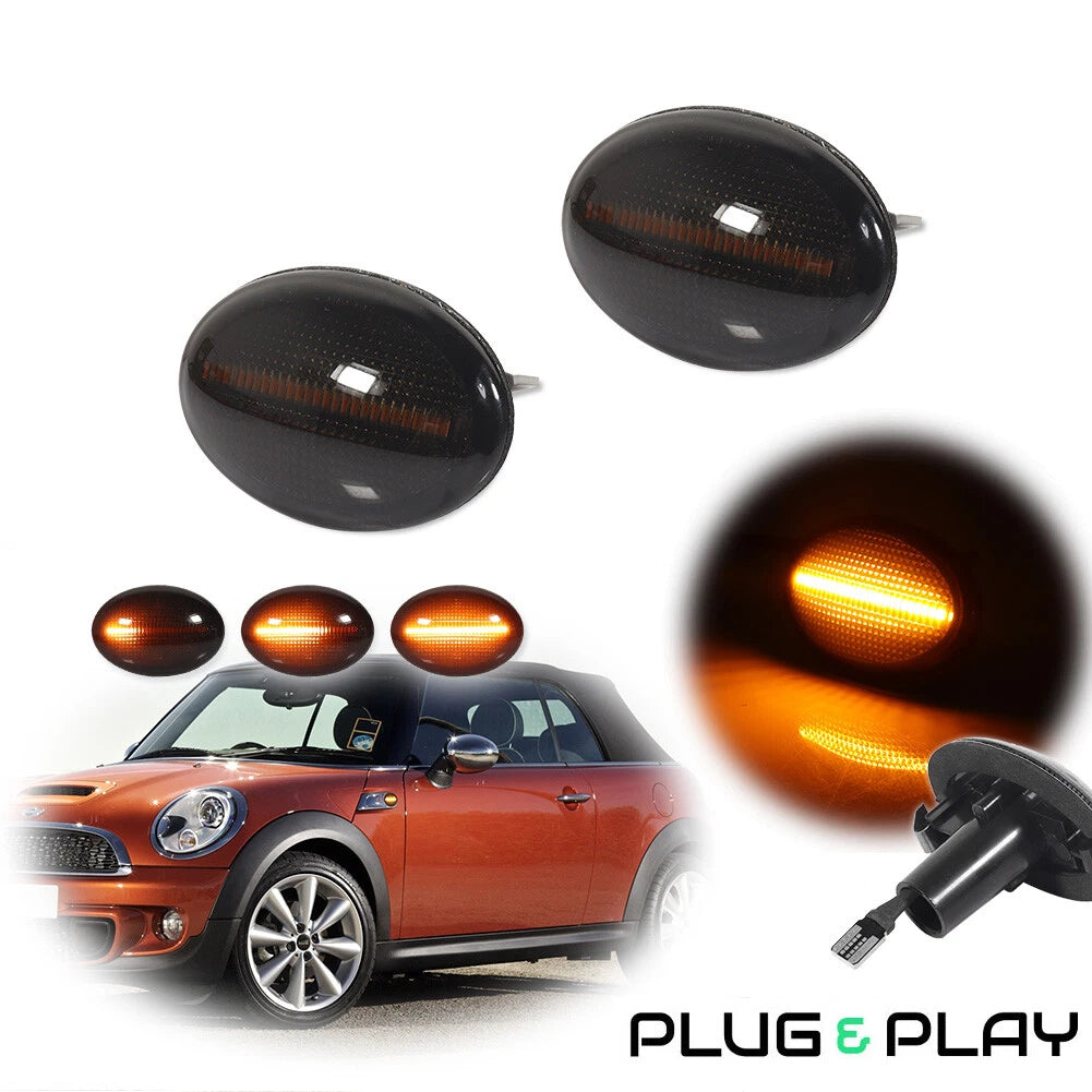 2X LED Dynamic Side Marker Signal Lamp Smoke for MINI Cooper