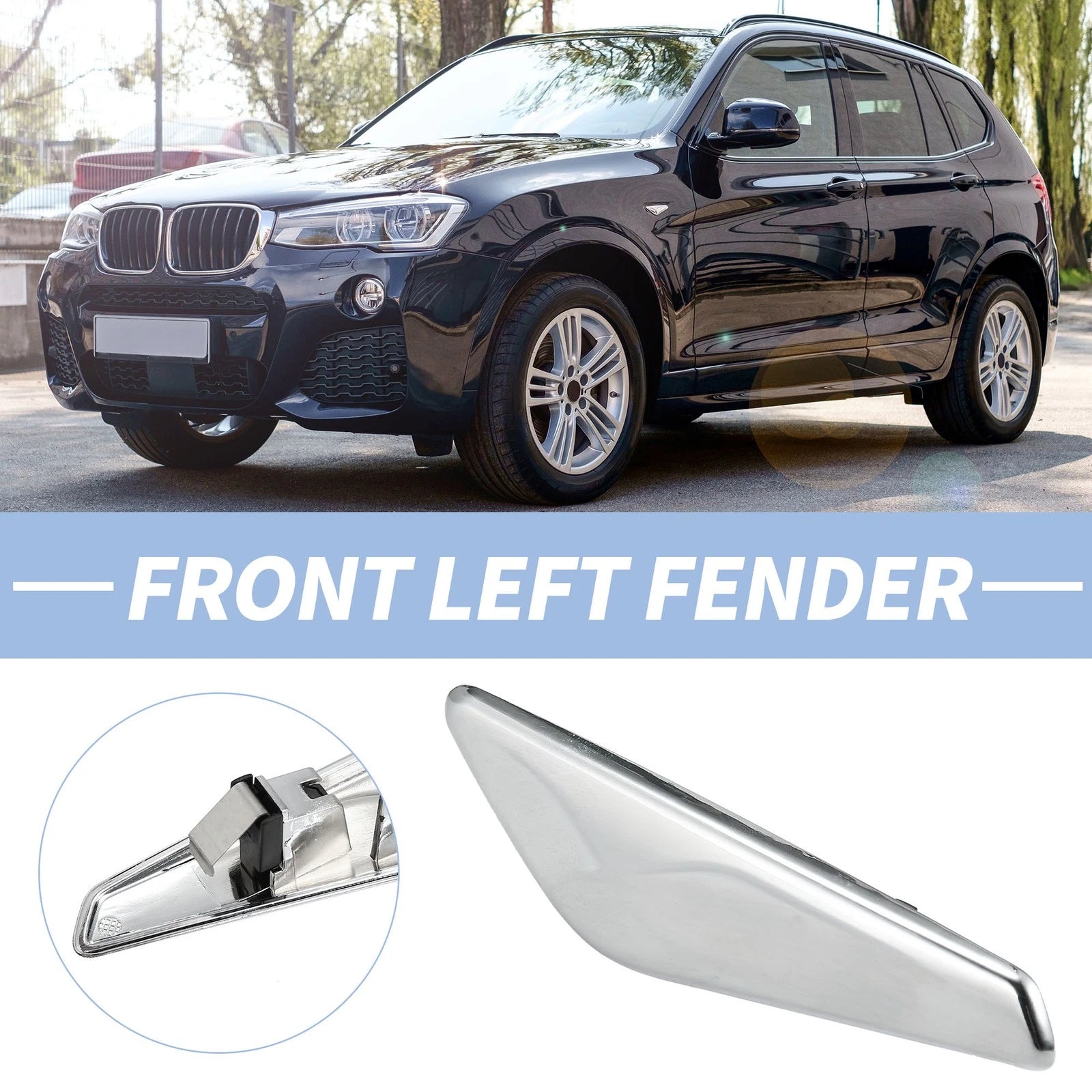 Front Left Fender Side Marker Trim for BMW X3 X4 F25 F26 (2011–2018) 51117338569