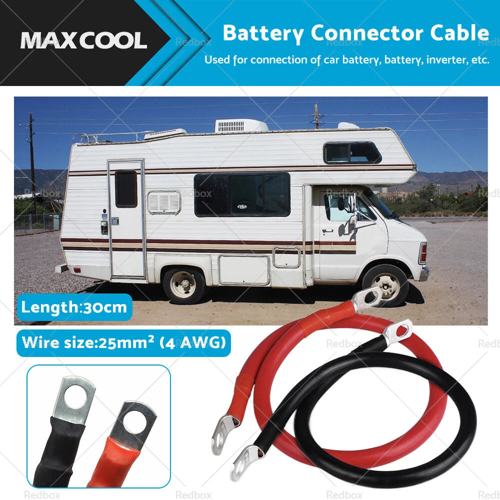 Battery Joiner Connector Lead for 12V 24V Vehicles (30cm, 100A)