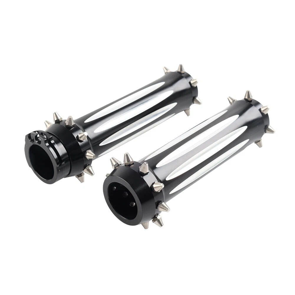 Pair of 1'' Spikes Motor Hand Grips for Harley Touring Dyna Softail