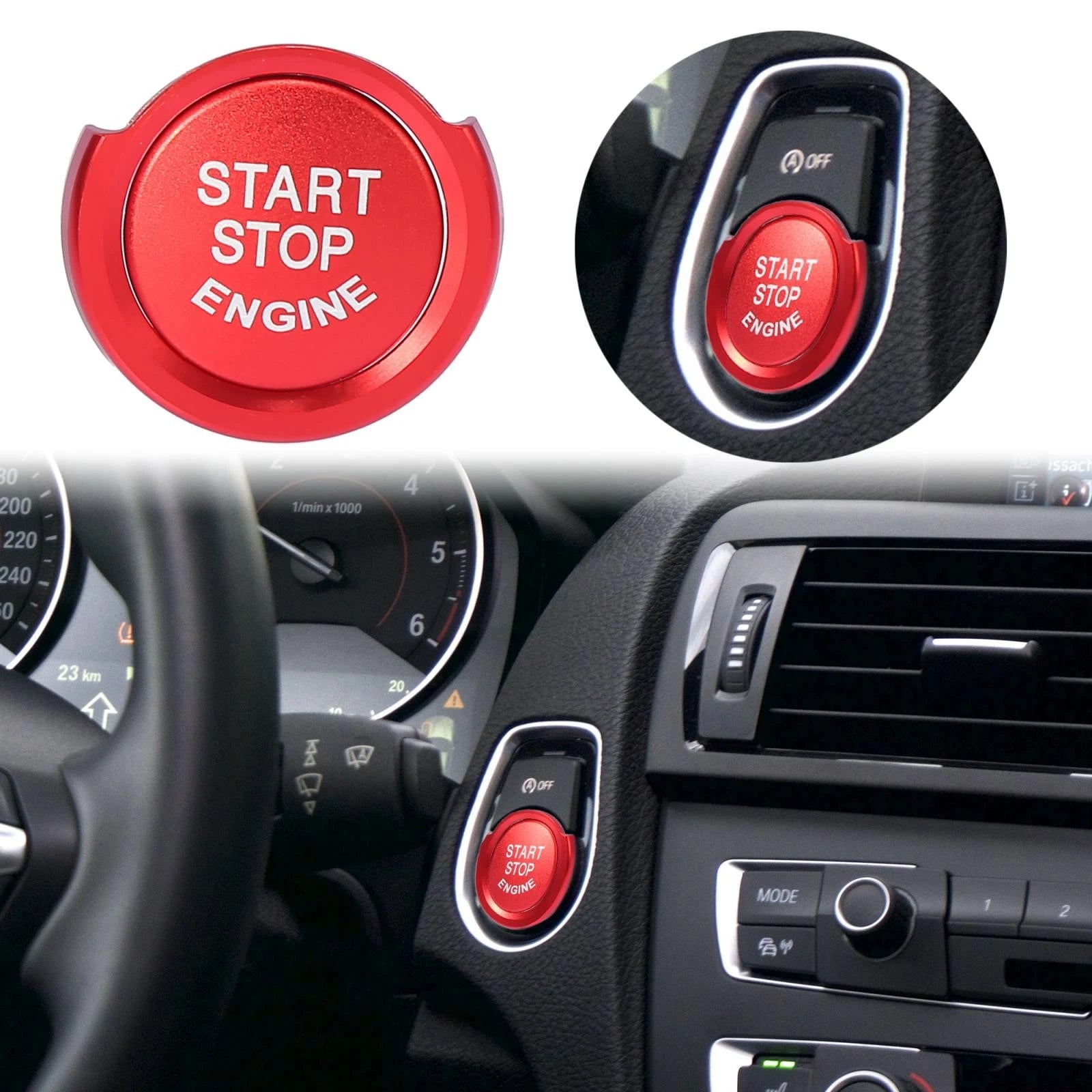 Start Stop Button Cap Ring Kit for BMW 1 2 3 4 Series X1 X2 (2011–2023)